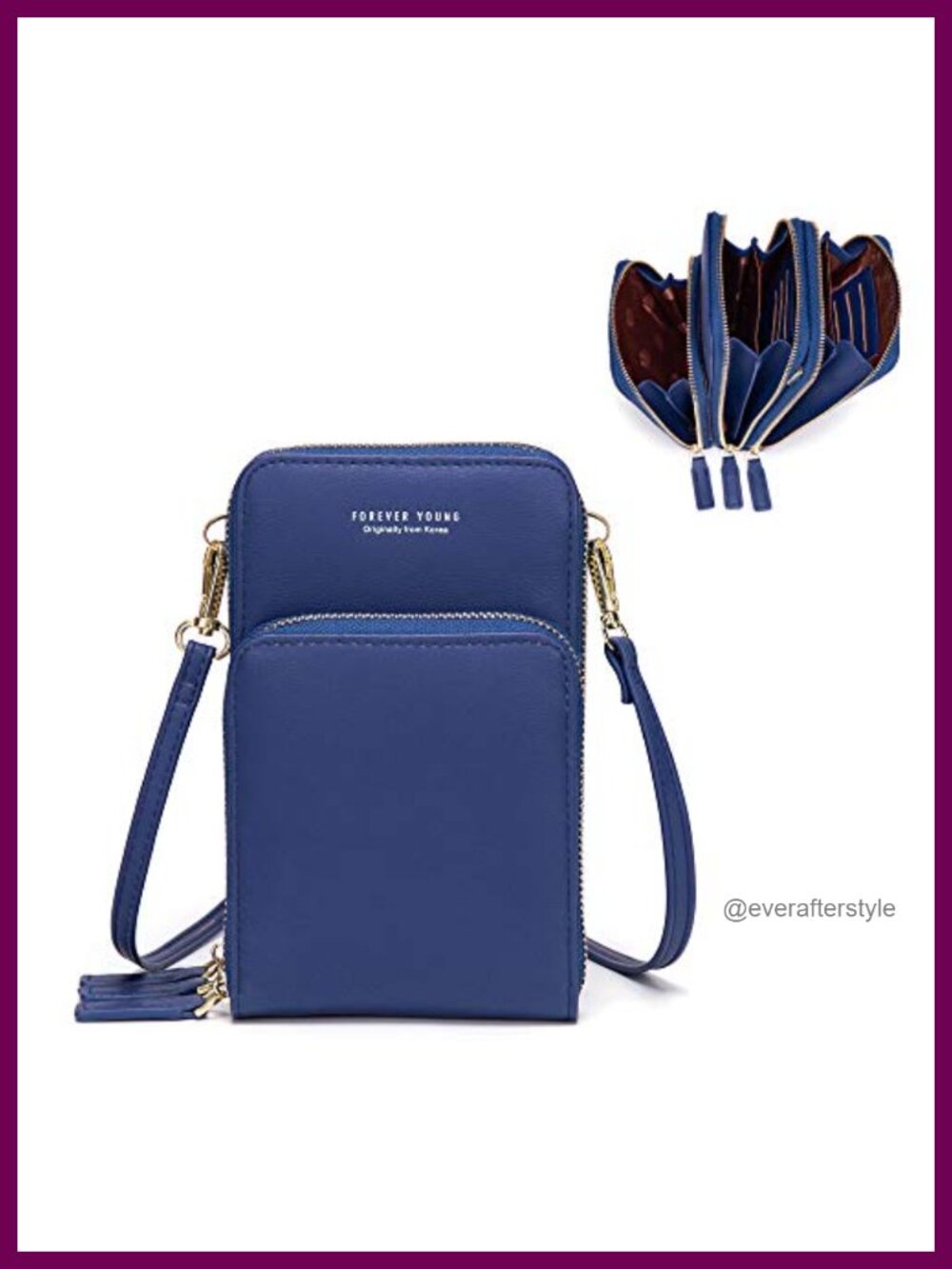 Small Crossbody Phone Bag Synthetic Leather Multi-Pocket 6 Card Slots
